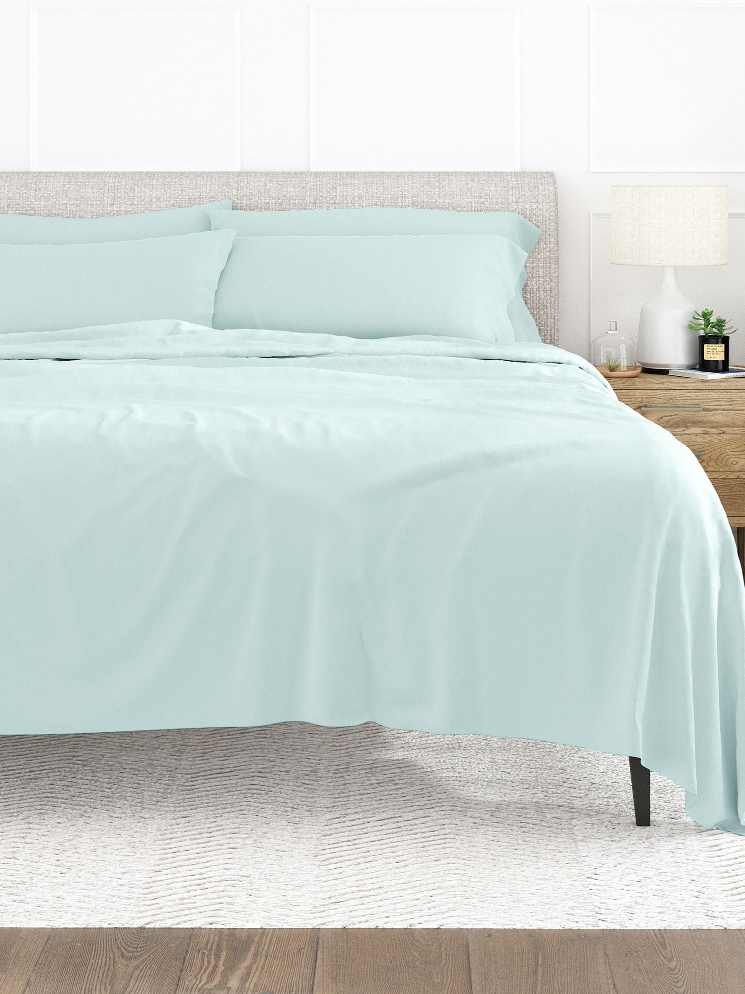 Comfort Canopy 6 Piece Solid Aqua Microfiber Bed Sheets for Twin Size