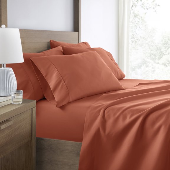 6 Piece Sheet Set - Ultra Soft, Deep Pocket - Comfort Canopy (Extra Pillowcases!) Clay, Queen