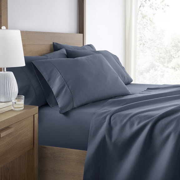 Comfort Canopy 6-Piece Sheet Set - Ultra Soft Deep Pocket (Extra Pillowcases!) Queen, Stone