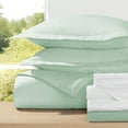 thumbnail image 1 of 8-Piece Bedding Bundle with Comforter Set, Bed Sheets & Bed Skirt in Aqua Ultra Soft Microfiber for Twin Size Beds, 1 of 17