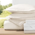 thumbnail image 1 of 8-Piece Bedding Bundle with Comforter Set, Bed Sheets & Bed Skirt in Ivory Ultra Soft Microfiber for Full Size Beds, 1 of 17