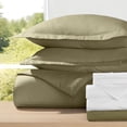 thumbnail image 1 of 8-Piece Bedding Bundle with Comforter Set, Bed Sheets & Bed Skirt in Sage Ultra Soft Microfiber for King Size Beds, 1 of 17