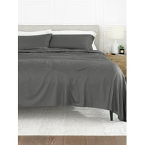 Comfort Canopy - Bamboo Bed Sheets Set Luxury Gray 4 Piece  for King Size Bedding
