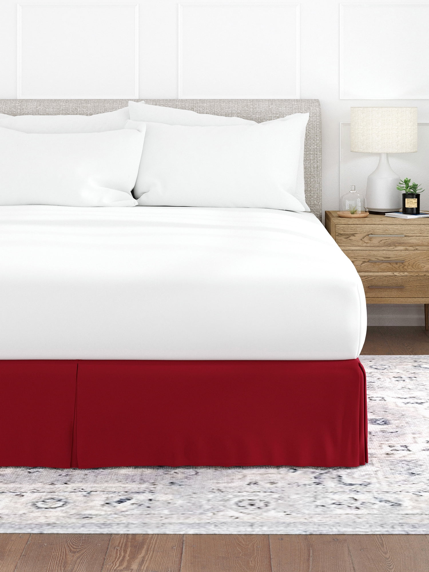 Burgundy bed skirt discount