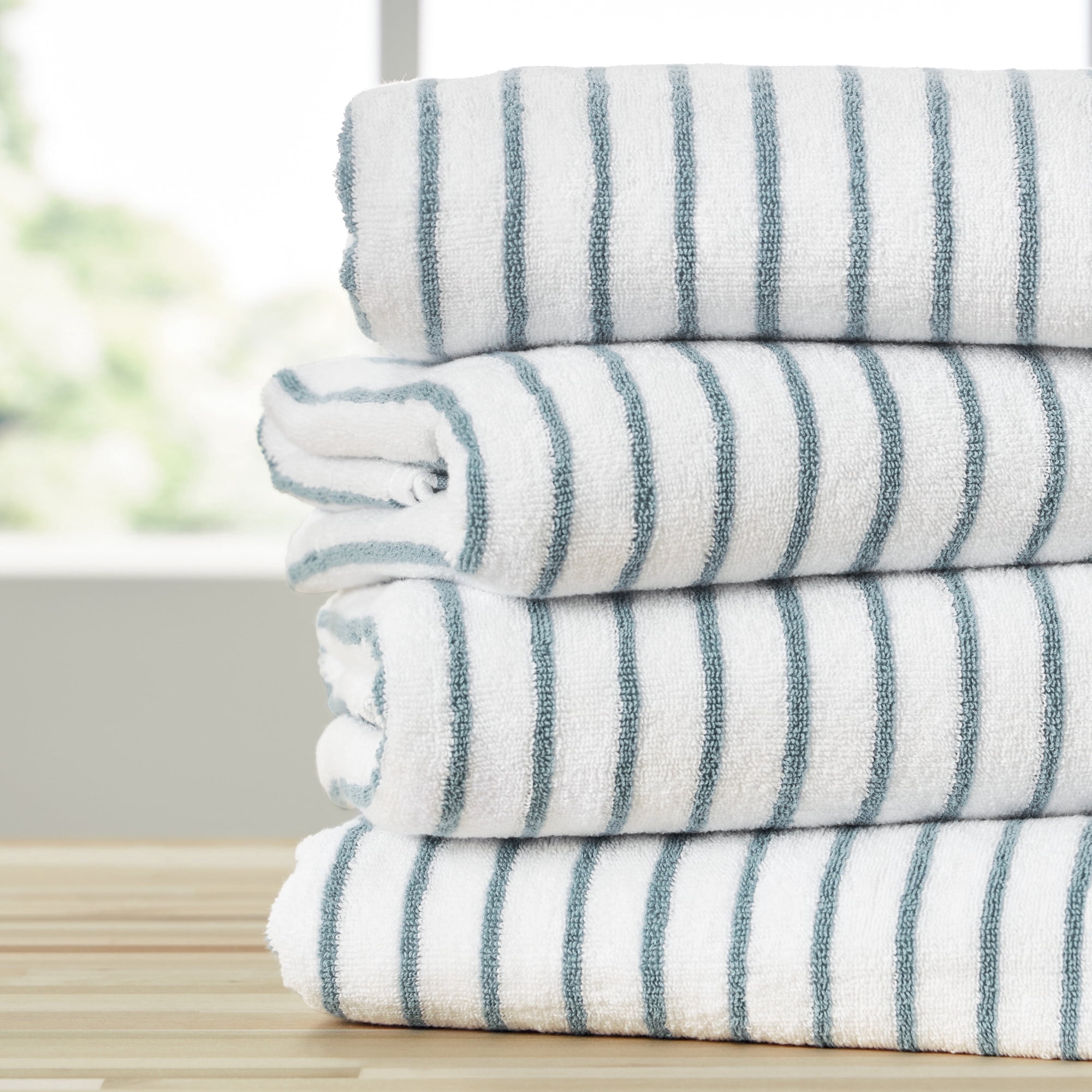 Comfort Canopy - Cabana Stripe Beach Pool Towels - Oversized 100% Ring Spun Cotton, Ultra Soft, Plush and Highly Absorbent, 35 x 65