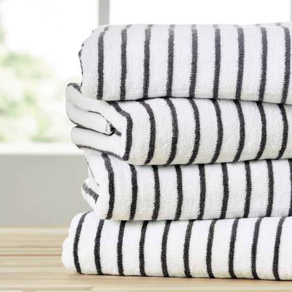Comfort Canopy - Cabana Stripe Beach Pool Towels - Oversized 100% Ring Spun Cotton, Ultra Soft, Plush and Highly Absorbent, 35 x 65