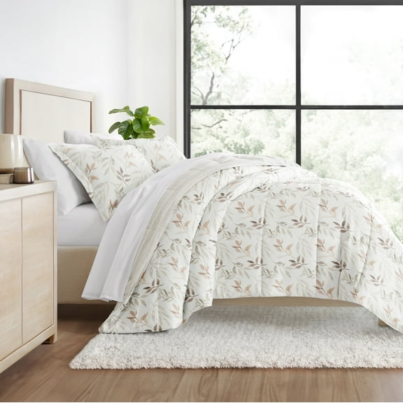 All Season Ultra Soft Comforter Set Lightweight Bedding in Foliage Stripe for Full/Queen Size by Comfort Canopy