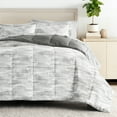 thumbnail image 1 of Comfort Canopy - Full Bedding Bundle, Patterned Microfiber Comforter and Solid Sheet Set in Textured Stripe Gray, 1 of 13