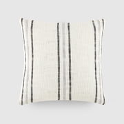 Cotton Slub Textured Throw Pillow in Framed Farmhouse Stripe by Comfort Canopy