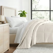 Comfort Canopy - Ivory Alternative Filling Comforter - All Season Basic Down, Machine Washable with Box Stitching for King Sized Beds