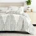 thumbnail image 1 of Comfort Canopy - King Bedding Bundle, Patterned Microfiber Comforter and Solid Sheet Set in Diamond Stripe Gray, 1 of 12