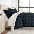 thumbnail image 1 of Duvet Cover Set - Ultra Soft & Breathable - Reversible Navy Rustic Windowpane for King/Cal-King Bedding by Comfort Canopy, 1 of 20