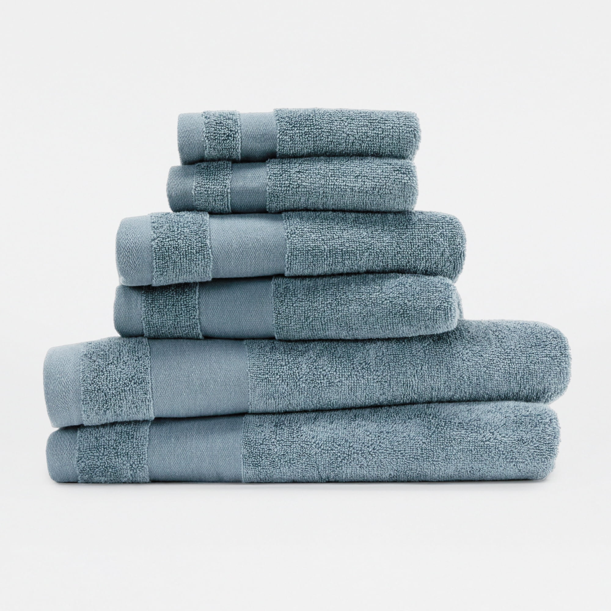6-Pack Bathroom Essentials Bath Towel Set in Light Blue - Soft and Absorbent for Quick Drying by Comfort Canopy