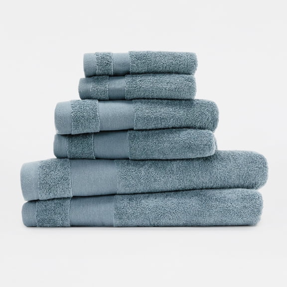 6-Pack Bathroom Essentials Bath Towel Set in Light Blue - Soft and Absorbent for Quick Drying by Comfort Canopy