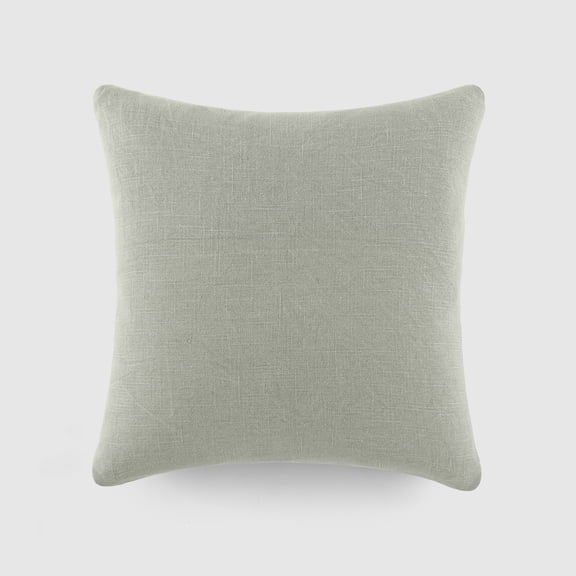 Stone Washed Throw Pillows in Distressed Cotton Solid Light Gray by Comfort Canopy