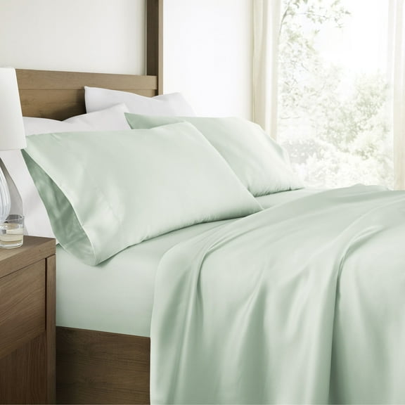Luxury Cooling 100% Rayon From Bamboo Silky Soft Bed Sheets Set Aqua Queen Size Bedding by Comfort Canopy