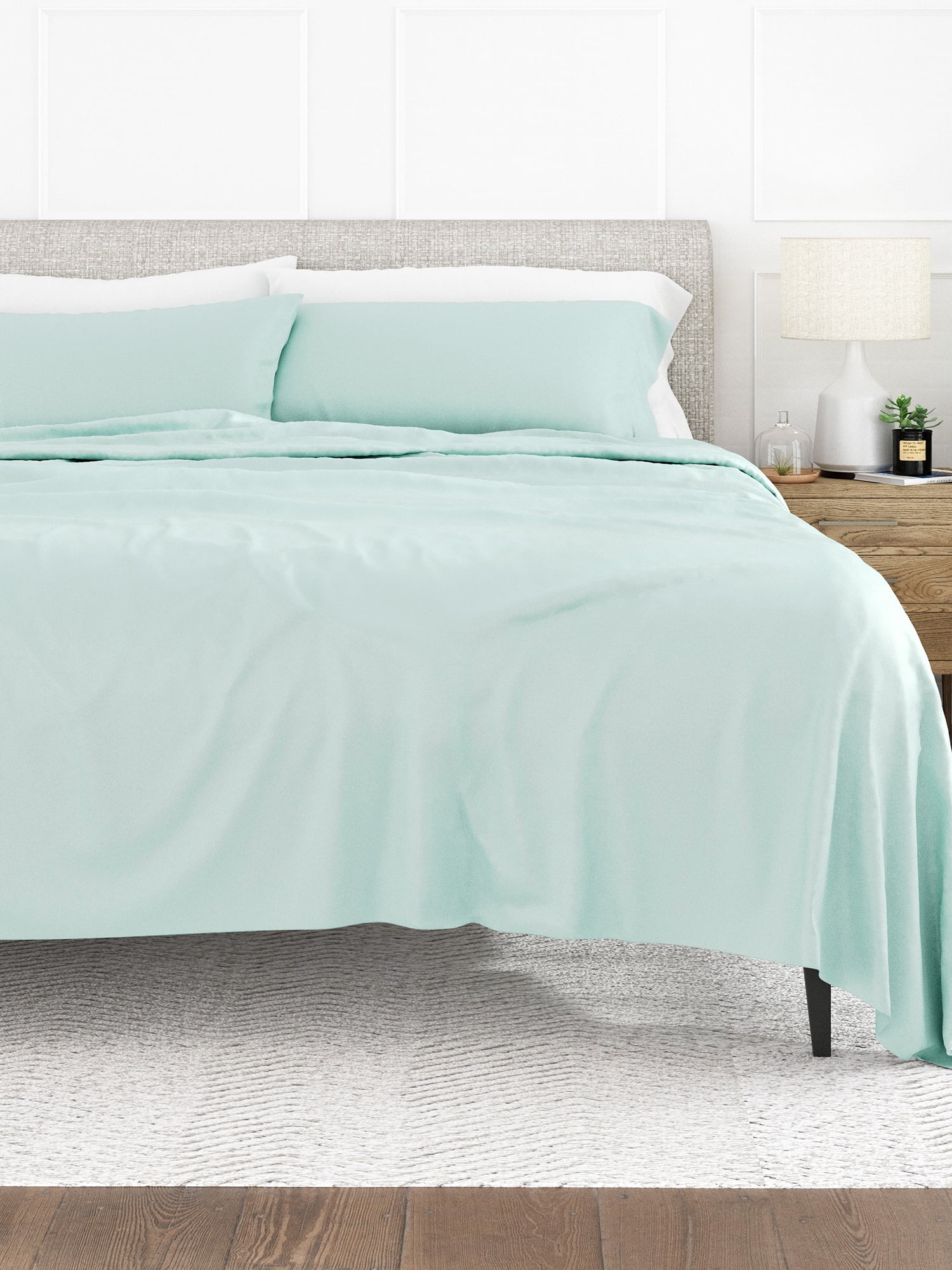 Comfort Canopy - Luxury Bedroom Linen: Aqua 4 Piece Bamboo Rayon Sheet ...