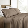 thumbnail image 1 of Luxury Cooling 100% Rayon From Bamboo Silky Soft Bed Sheets Set Taupe Queen Size Bedding by Comfort Canopy, 1 of 12