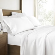Luxury Cooling 100% Rayon From Bamboo Silky Soft Bed Sheets Set White Twin Size Bedding by Comfort Canopy