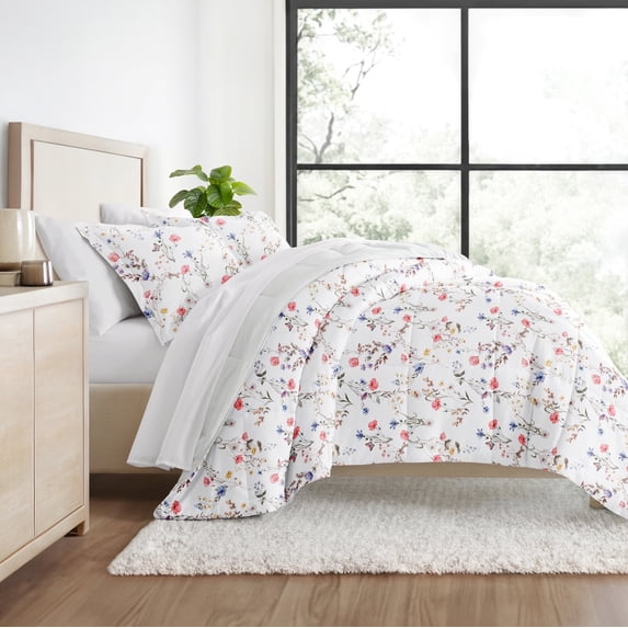 All Season Ultra Soft Comforter Set Lightweight Bedding in Meadow Floral Stripe for King/Cal King by Comfort Canopy
