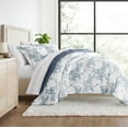 thumbnail image 1 of All Season Ultra Soft Comforter Set Lightweight Bedding in Bamboo Leaves Blue for Full/Queen Size by Comfort Canopy, 1 of 14