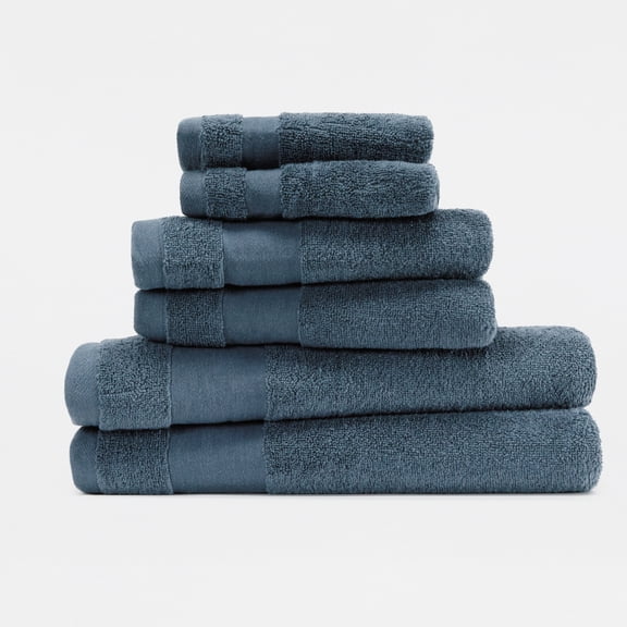 6-Pack Bathroom Essentials Bath Towel Set in Navy - Soft and Absorbent for Quick Drying by Comfort Canopy