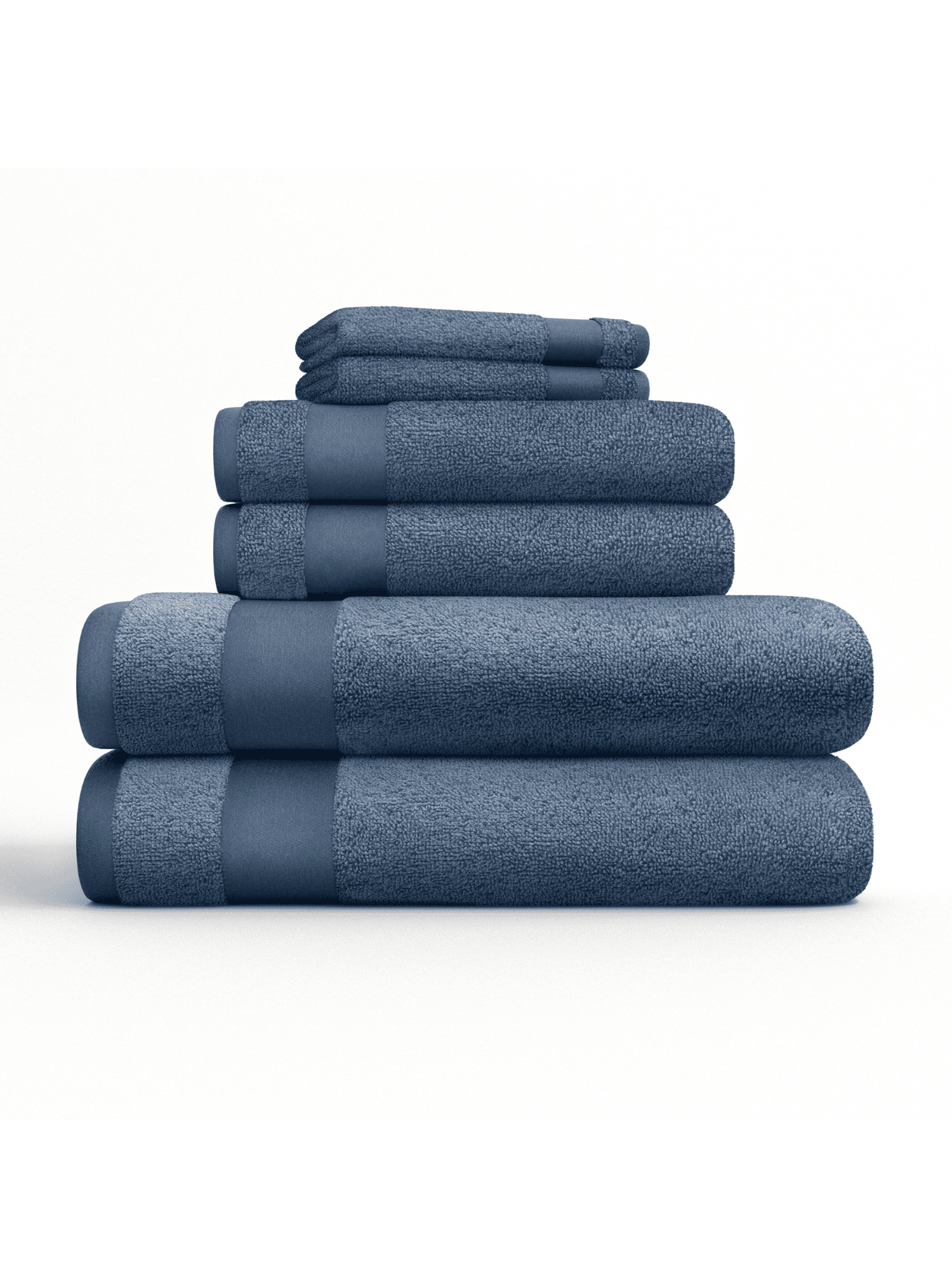 Comfort Canopy Navy 6 Pack 100 Cotton Bathroom Essential Towels