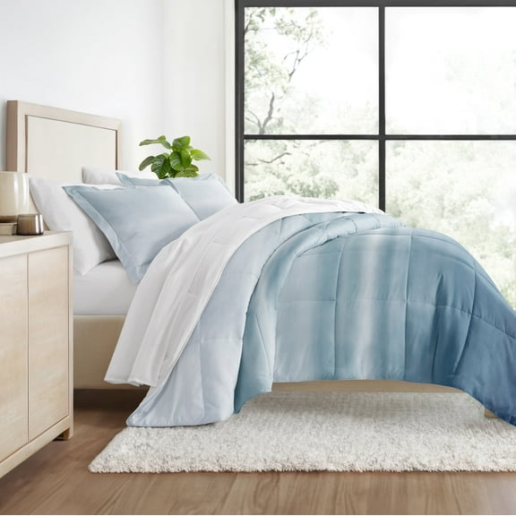 All Season Ultra Soft Comforter Set Lightweight Bedding in Coastal Ocean Waves Blue for King/Cal King by Comfort Canopy