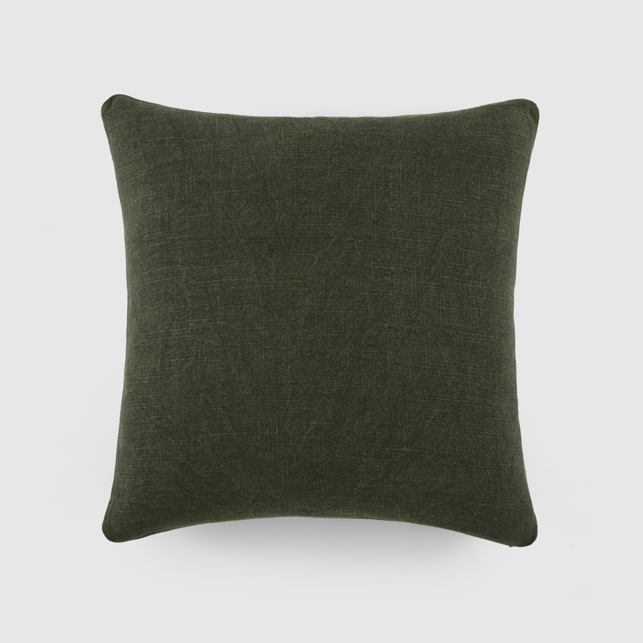 Stone Washed Throw Pillows in Distressed Cotton Solid Olive Gree by Comfort Canopy
