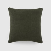Stone Washed Throw Pillows in Distressed Cotton Solid Olive Gree by Comfort Canopy