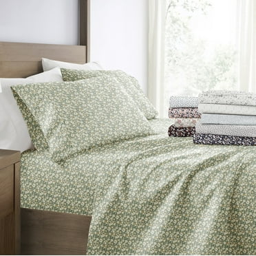 Delicate Blossoms Bed Sheets Set - Breathable and Ultra-Soft Floral Dream Eucalyptus for Twin Size Bedding by Comfort Canopy