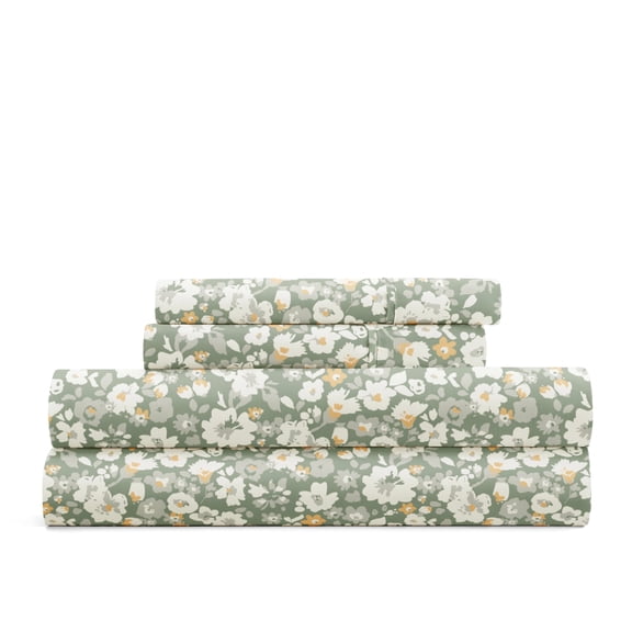 Delicate Blossoms Bed Sheets Set - Breathable and Ultra-Soft Floral Dream Eucalyptus for California King Size Bedding by Comfort Canopy