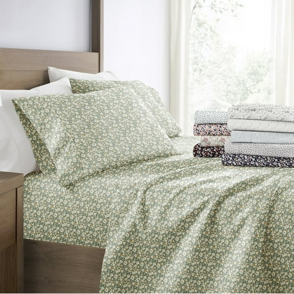 Delicate Blossoms Bed Sheets Set - Breathable and Ultra-Soft Floral Dream Eucalyptus for Twin Size Bedding by Comfort Canopy