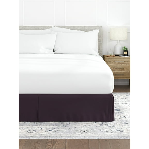Comfort Canopy - Purple Pleated Bed Skirt Box Spring Frame Cover for TwinXL Size Bedding