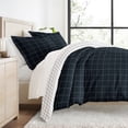 thumbnail image 1 of Duvet Cover Set - Ultra Soft & Breathable - Reversible Navy Rustic Windowpane for Full/Queen Bedding by Comfort Canopy, 1 of 20
