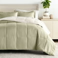 thumbnail image 1 of Comfort Canopy - Queen Sage / Ivory Bedding Bundle, Reversible Microfiber Comforter and Patterned Sheet Set, 1 of 13