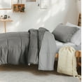 thumbnail image 1 of 7 Piece TwinXL Dorm Bedding Bundle, Patterned Comforter Set, Solid Sheet Set, Pillows and Laundry Bag, 1 of 12