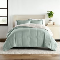 Comfort Canopy - Reversible Eucalyptus/Natural Lightweight All Season Down-Alternative Comforter for Queen Size Beds