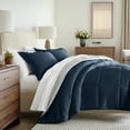 thumbnail image 1 of All Season Reversible Comforter Set Breathable Cool in Navy & Light Gray Cal King/King Size Bedding by Comfort Canopy, 1 of 19