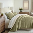 thumbnail image 1 of All Season Reversible Comforter Set Breathable Cool in Sage Green & Ivory Twin/Twin XL Size Bedding by Comfort Canopy, 1 of 19