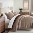 thumbnail image 1 of All Season Reversible Comforter Set Breathable Cool in Taupe & Chocolate Brown Twin/Twin XL Size Bedding by Comfort Canopy, 1 of 19