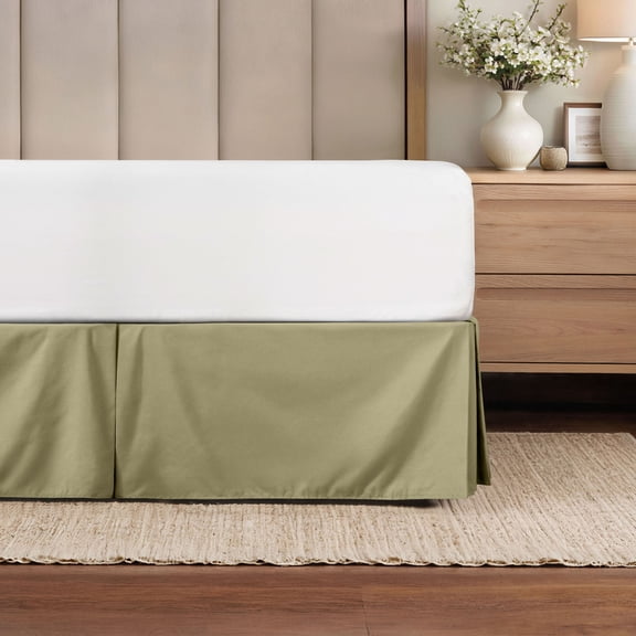 Tailored Pleated Bed Skirt Box Spring Frame Cover Dust Ruffle in Chocolate Brown for TwinXL Size Bedding by Comfort Canopy