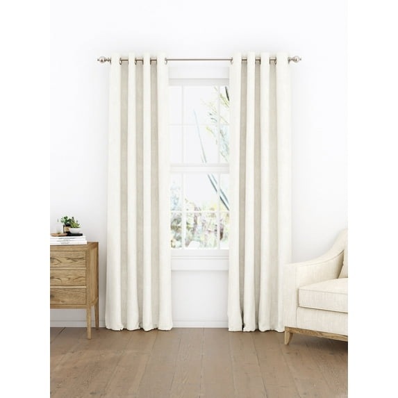 Thermal-Insulated 100% Total Blackout Grommet Window Curtains 84" Long in Ivory by Comfort Canopy (Set of 2)