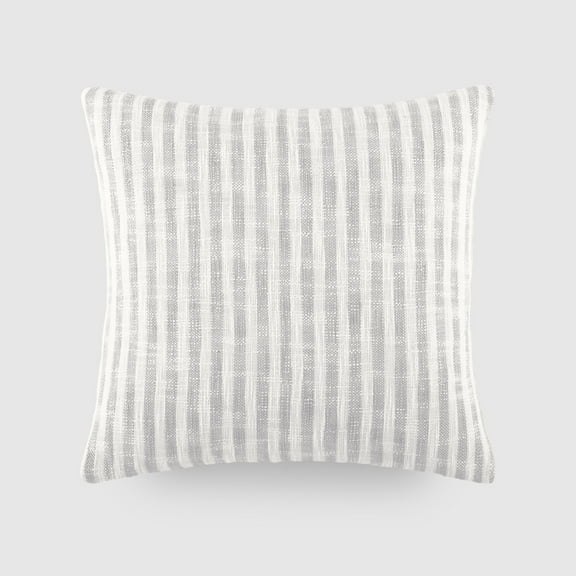 Cotton Slub Textured Throw Pillow in Bengal Farmhouse Stripe by Comfort Canopy