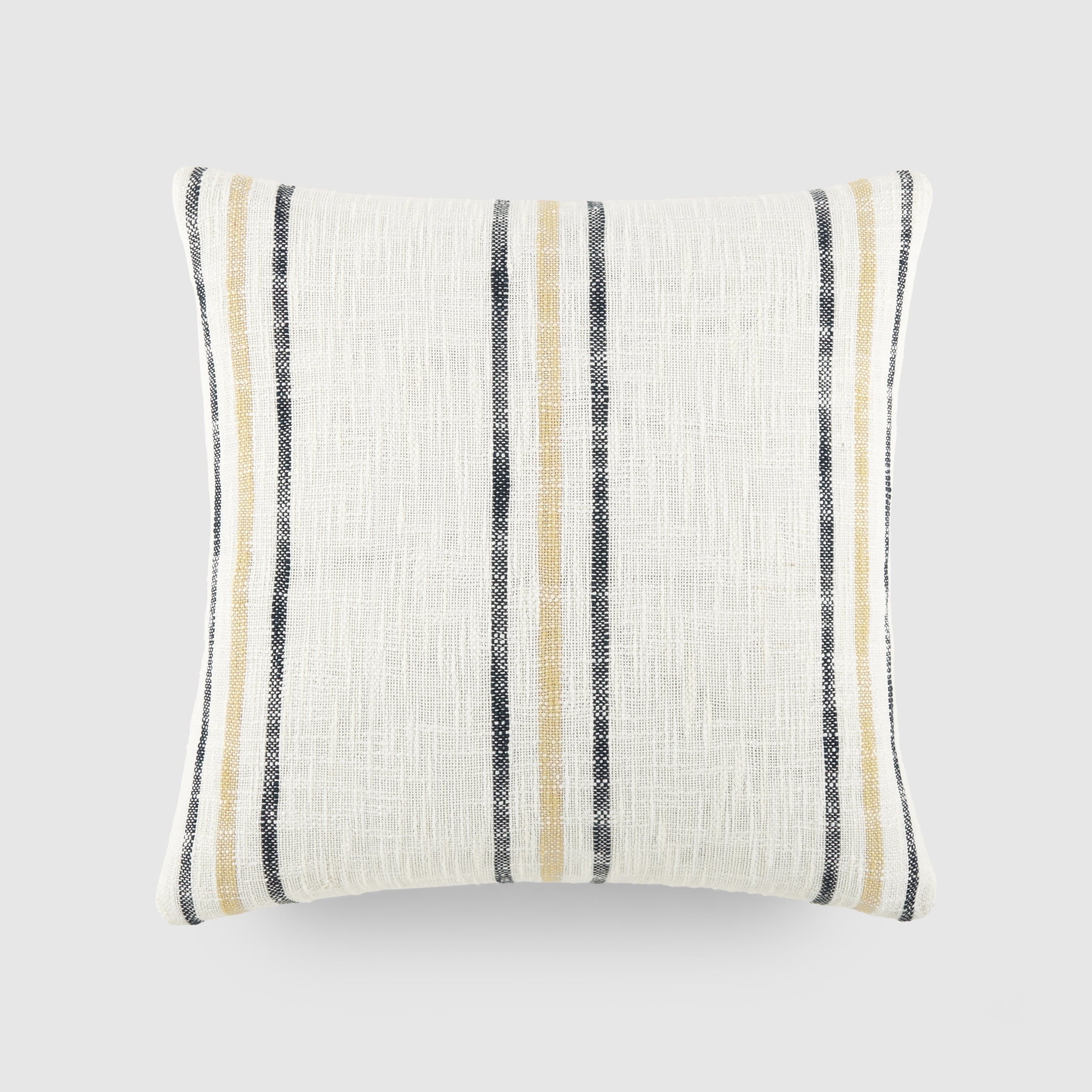 Cotton Slub Textured Throw Pillow in Framed Farmhouse Stripe by Comfort Canopy