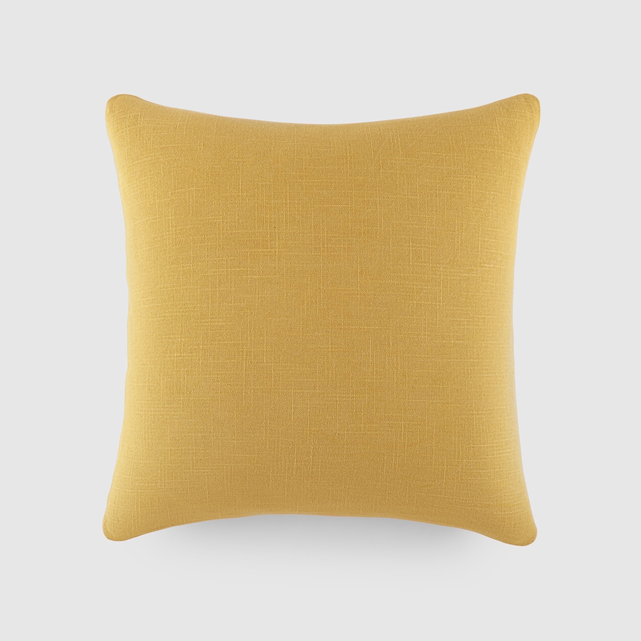 Stone Washed Throw Pillows in Distressed Cotton Solid Mustard Yellow by Comfort Canopy