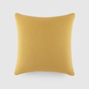 Stone Washed Throw Pillows in Distressed Cotton Solid Mustard Yellow by Comfort Canopy