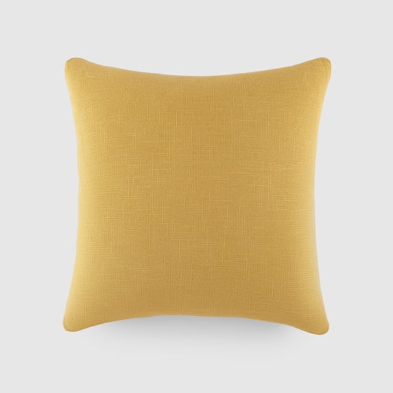 Stone Washed Throw Pillows in Distressed Cotton Solid Mustard Yellow by Comfort Canopy