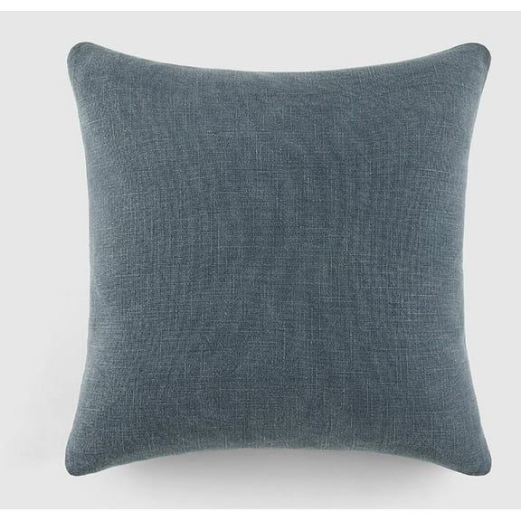 Stone Washed Throw Pillows in Distressed Cotton Solid Navy Blue by Comfort Canopy