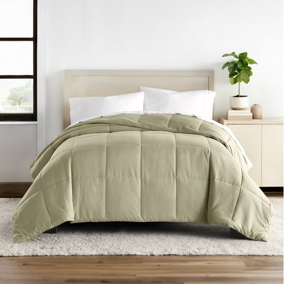 Breathable Cool Comforter All Season Lightweight Down-Alternative Solid Sage Green for Twin/Twin XL Size Bedding by Comfort Canopy